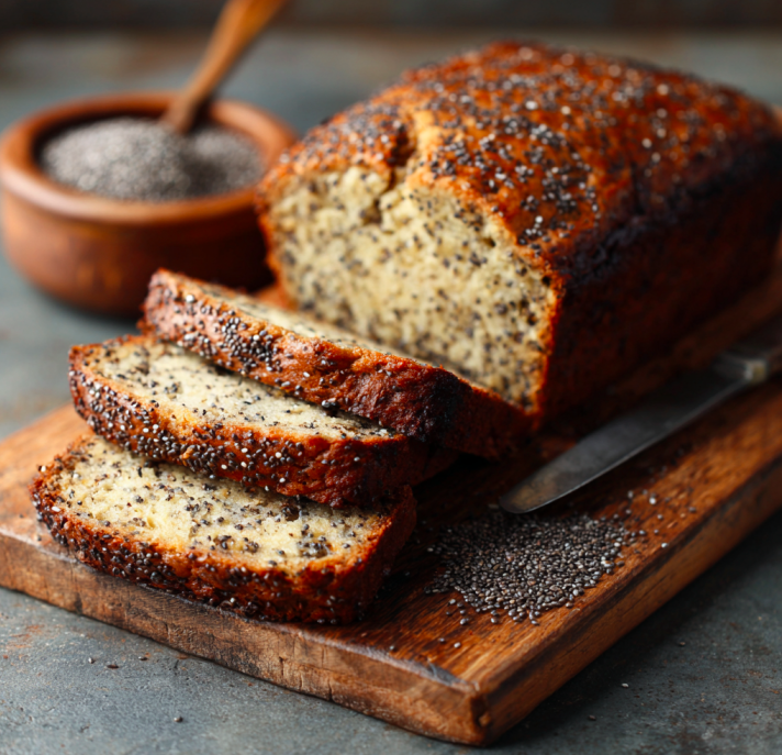 Moist Chia-Seed Banana Bread (High Fiber + Clean Eating)