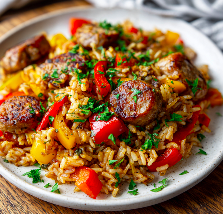 Sausage & Pepper Rice Skillet (Easy One-Pan Dinner)