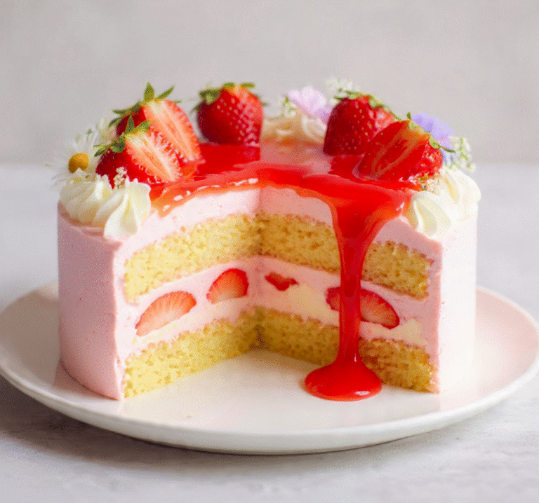Strawberry Cream Bento Cake | Fruity Mini Cake Delight