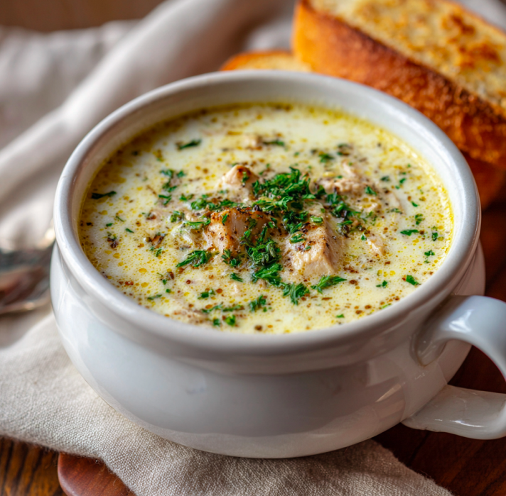 Creamy Garlic Chicken Soup | Rich & Cozy Dinner Idea