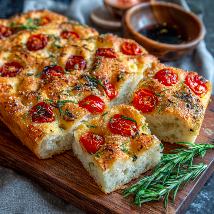 Rustic Italian Sourdough Focaccia Bread