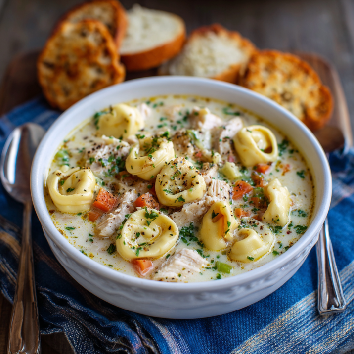 Creamy Chicken Tortellini Soup | Cozy One-Pot Dinner